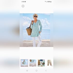 Soft Surroundings the Ultimate Denim pull-on straight leg crop  white Jeans